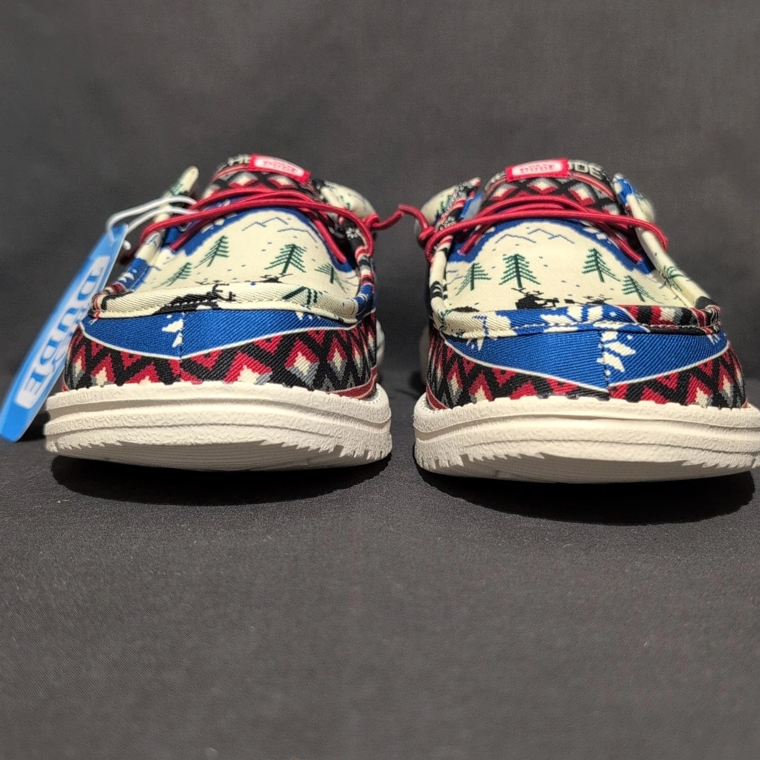 Hey Dude Wally Holiday Cheers Slip-on Shoes Men's 12 Blue Christmas Loafers