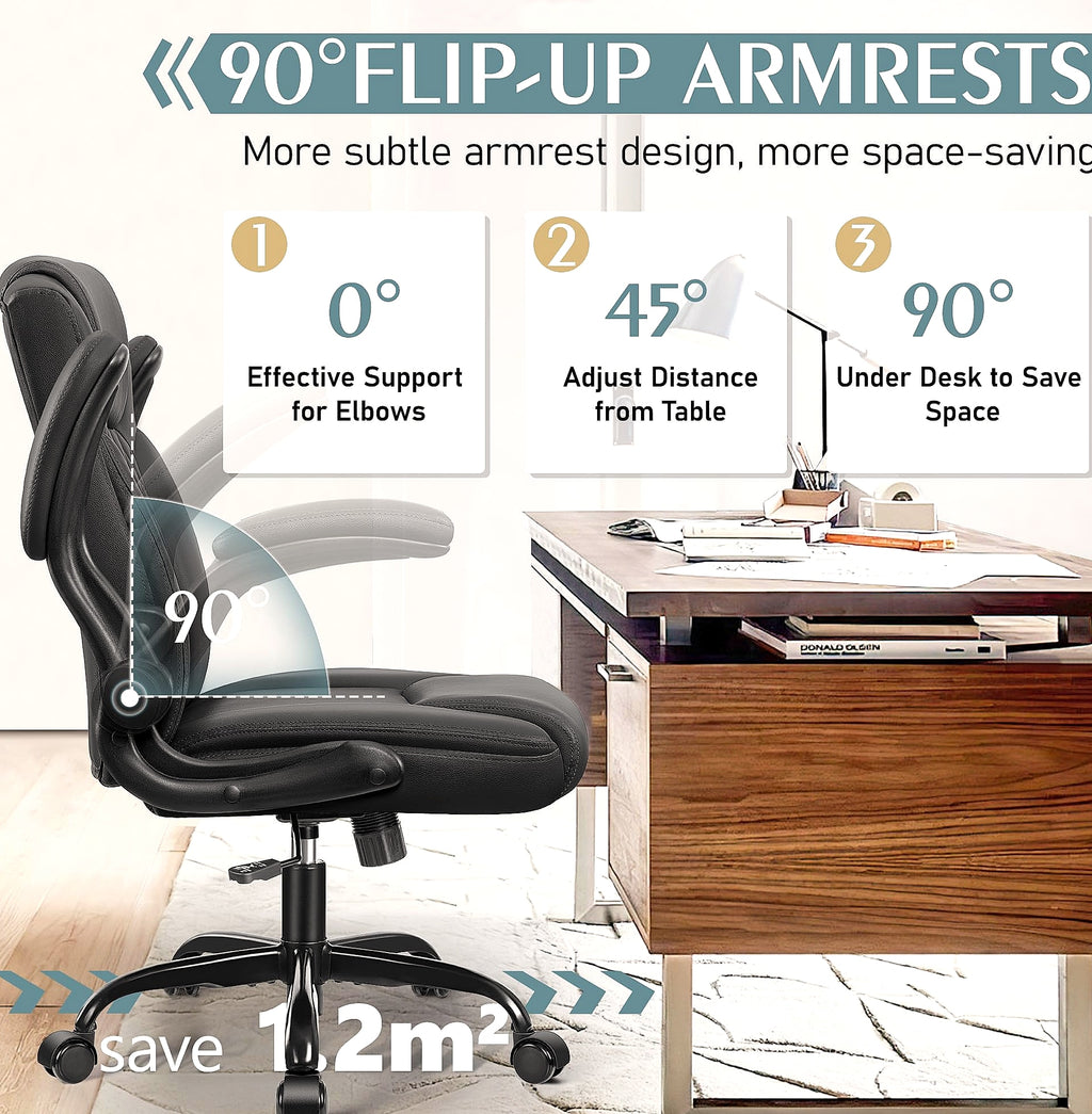 Brick Attic PU Leather Office Chair Ergonomic Desk Seat
