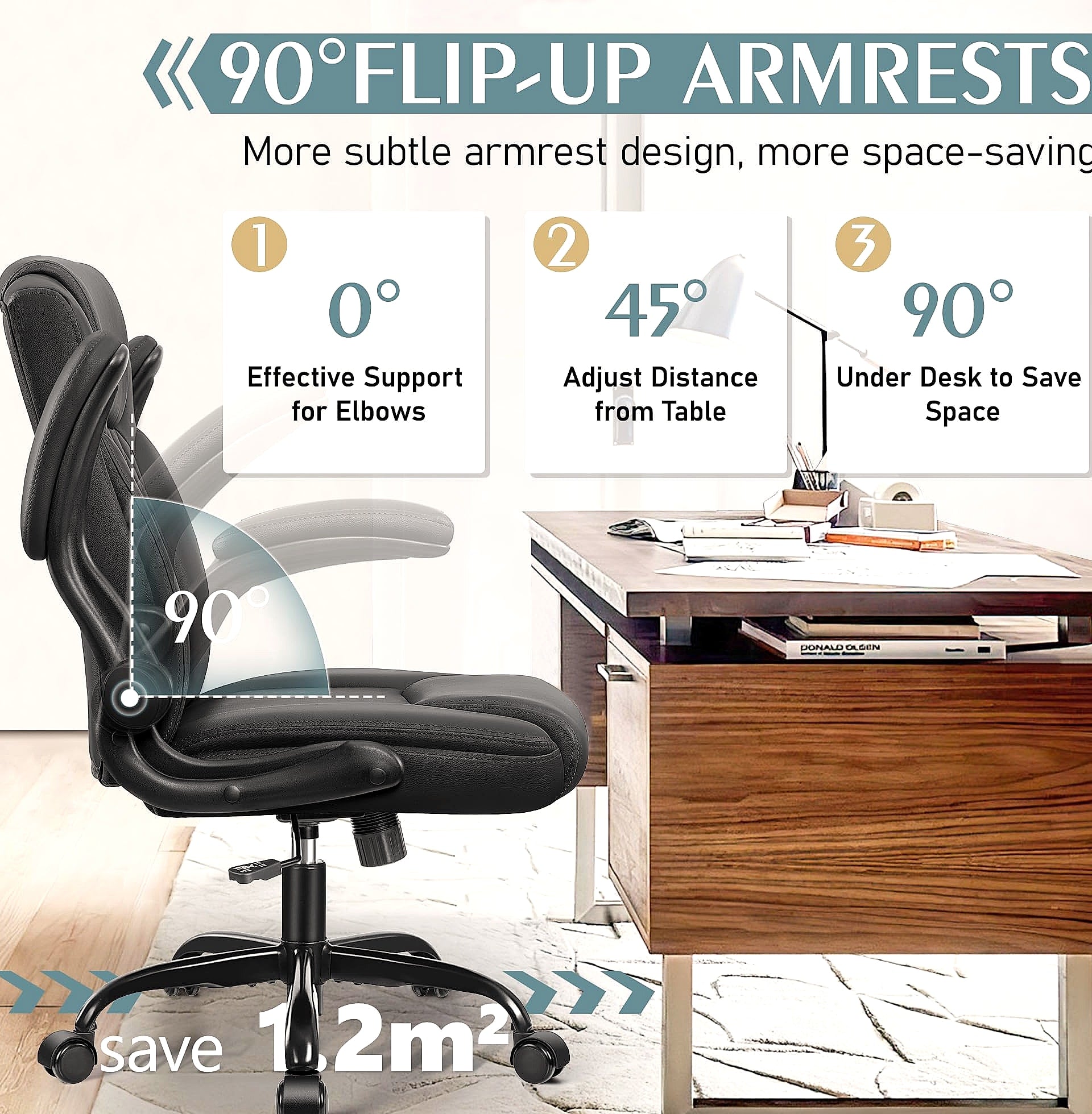 Brick Attic PU Leather Office Chair Ergonomic Desk Seat