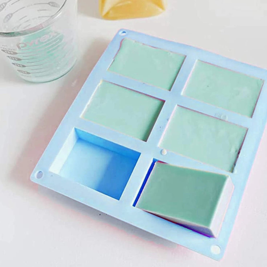 3 Pack Silicone Rectangle Soap Molds with 6 Cavities, Soap Making Baking Molds