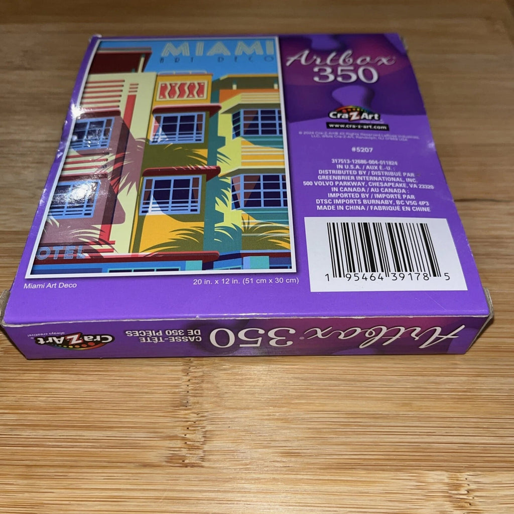 Miami Art Deco Puzzle 350 Pieces Colorful Buildings NEW SEALED Artbox