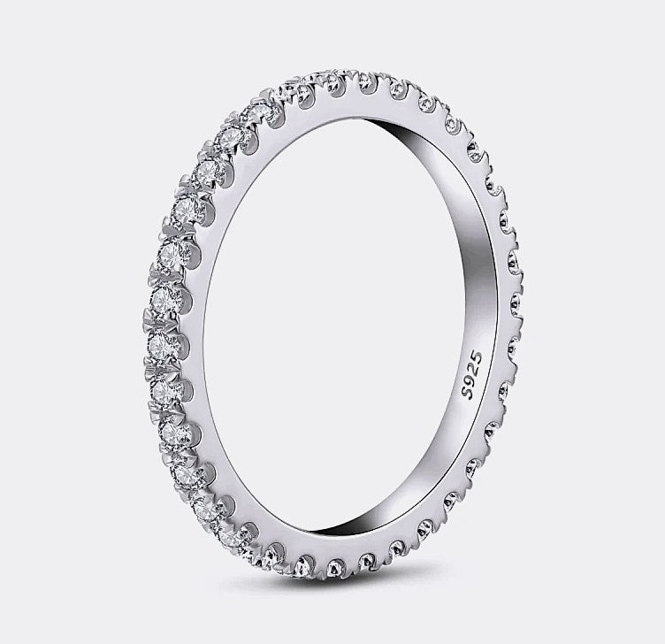 LESF 925 Sterling Silver Geometric Stackable Ring