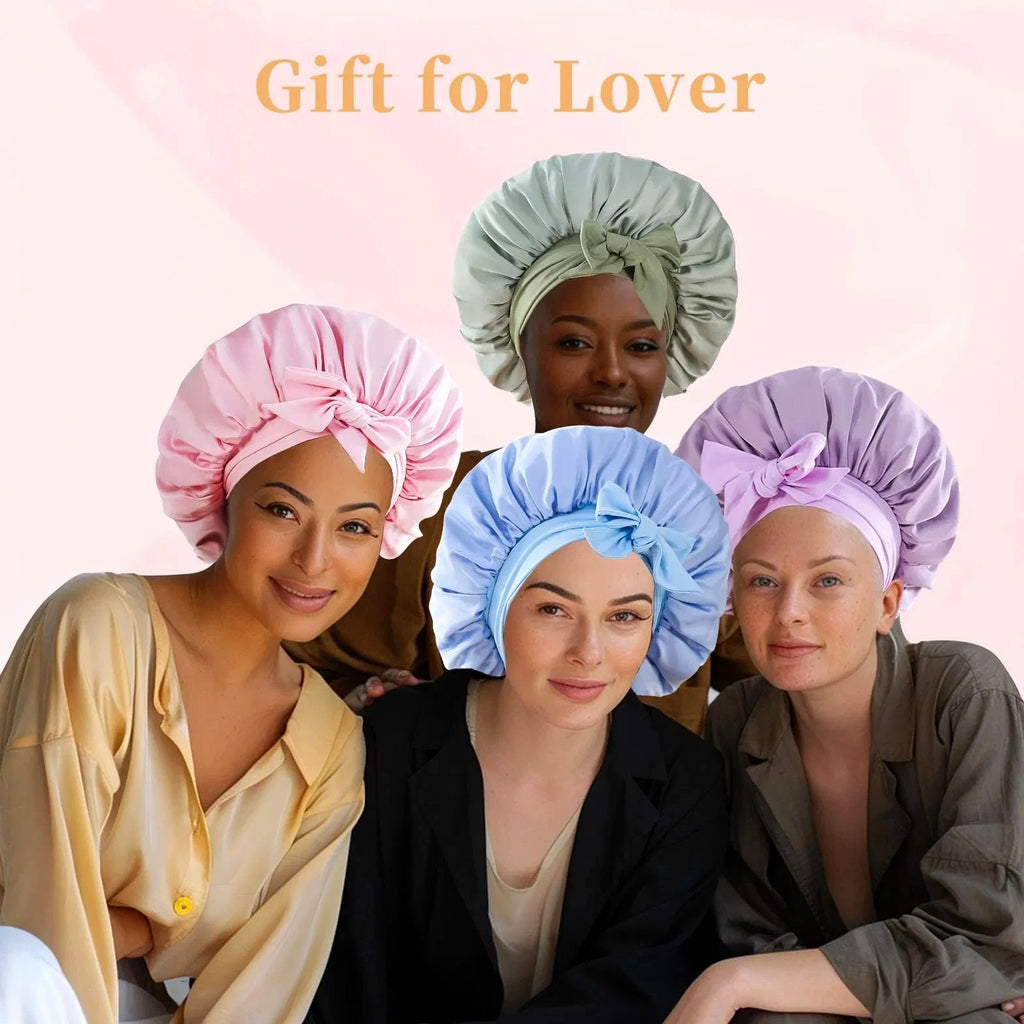 Silk Bonnet For Sleeping Women, Satin Hair Bonnet For Sleeping For Wavy Curly Na