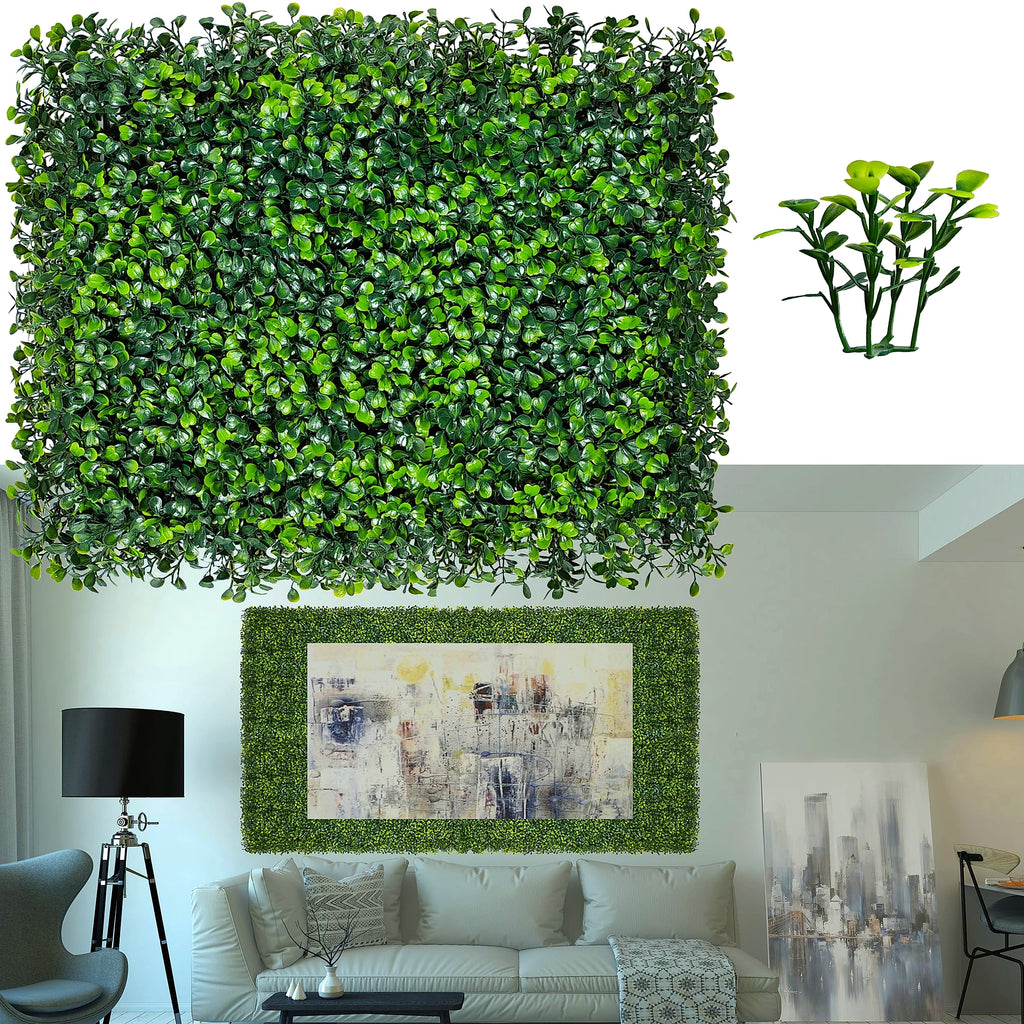 ODTORY Artificial Boxwood Panels 20x20 in, 12 Pack Green Wall