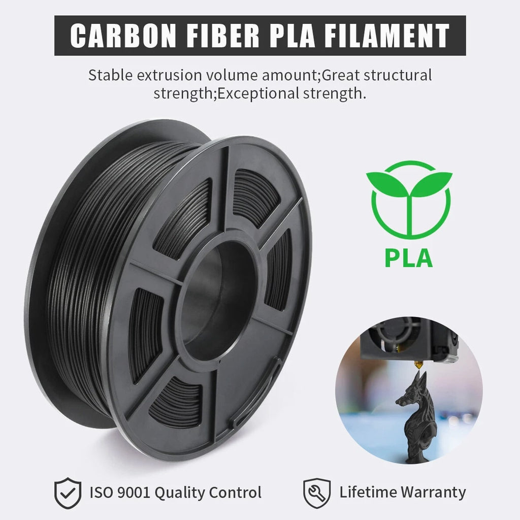 SUNLU PLA Carbon Fiber Filament 1KG/2.2LBS Black 3D Printer Material