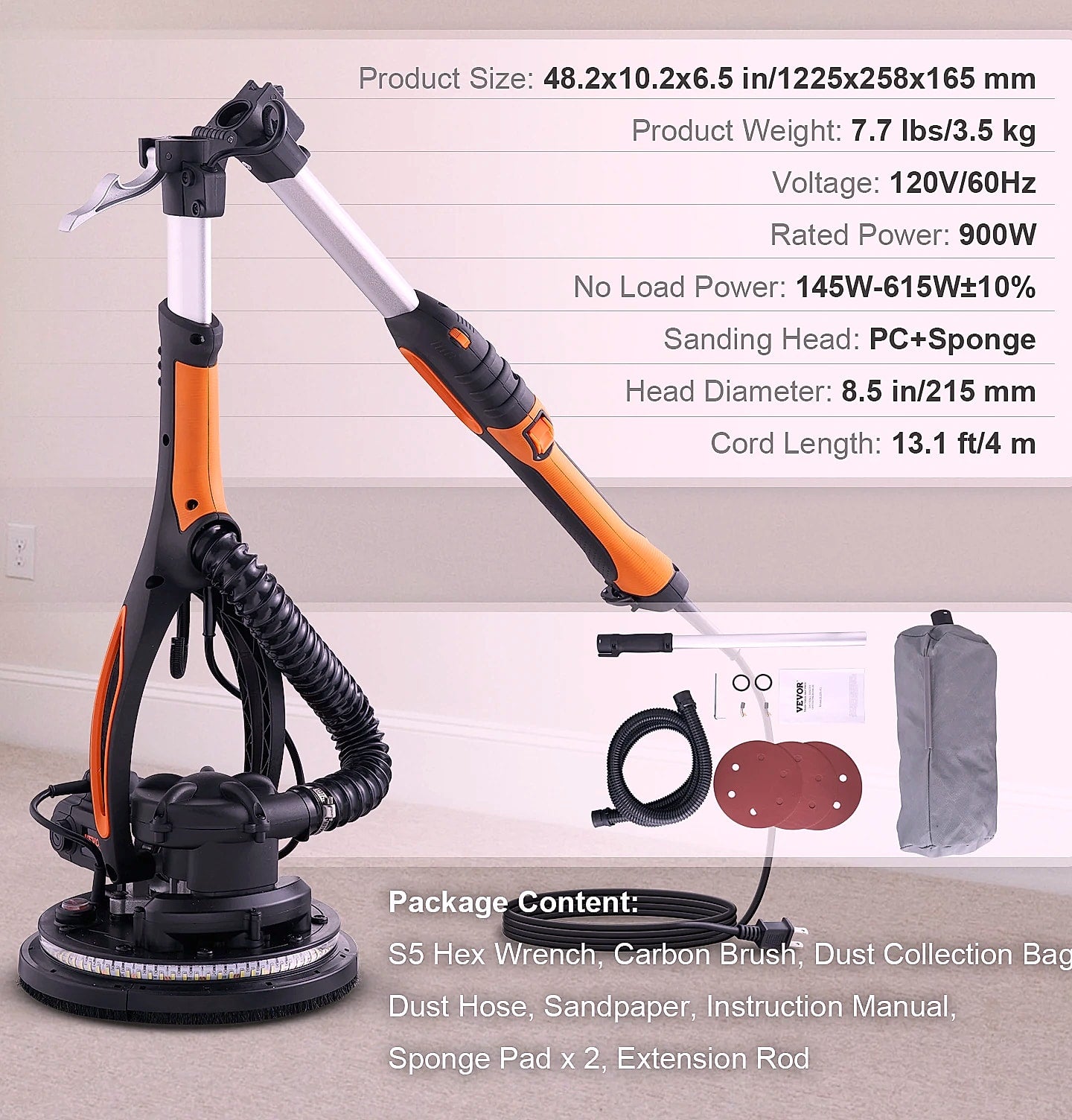 SucceBuy 900W Drywall Sander with Variable Speed Motor