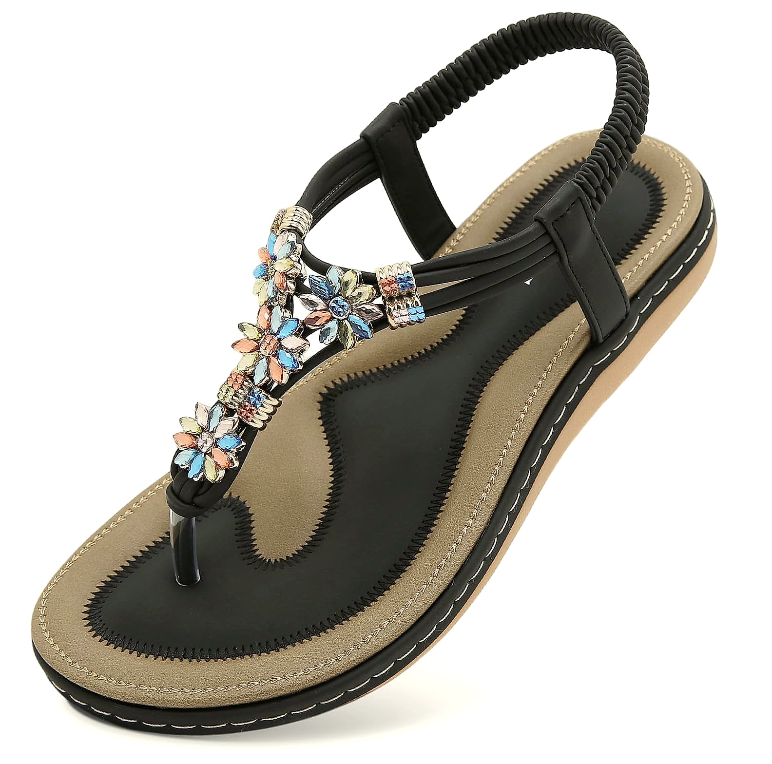 ulogu Womens Bohemian Flat Sandals Summer Beach Shoes
