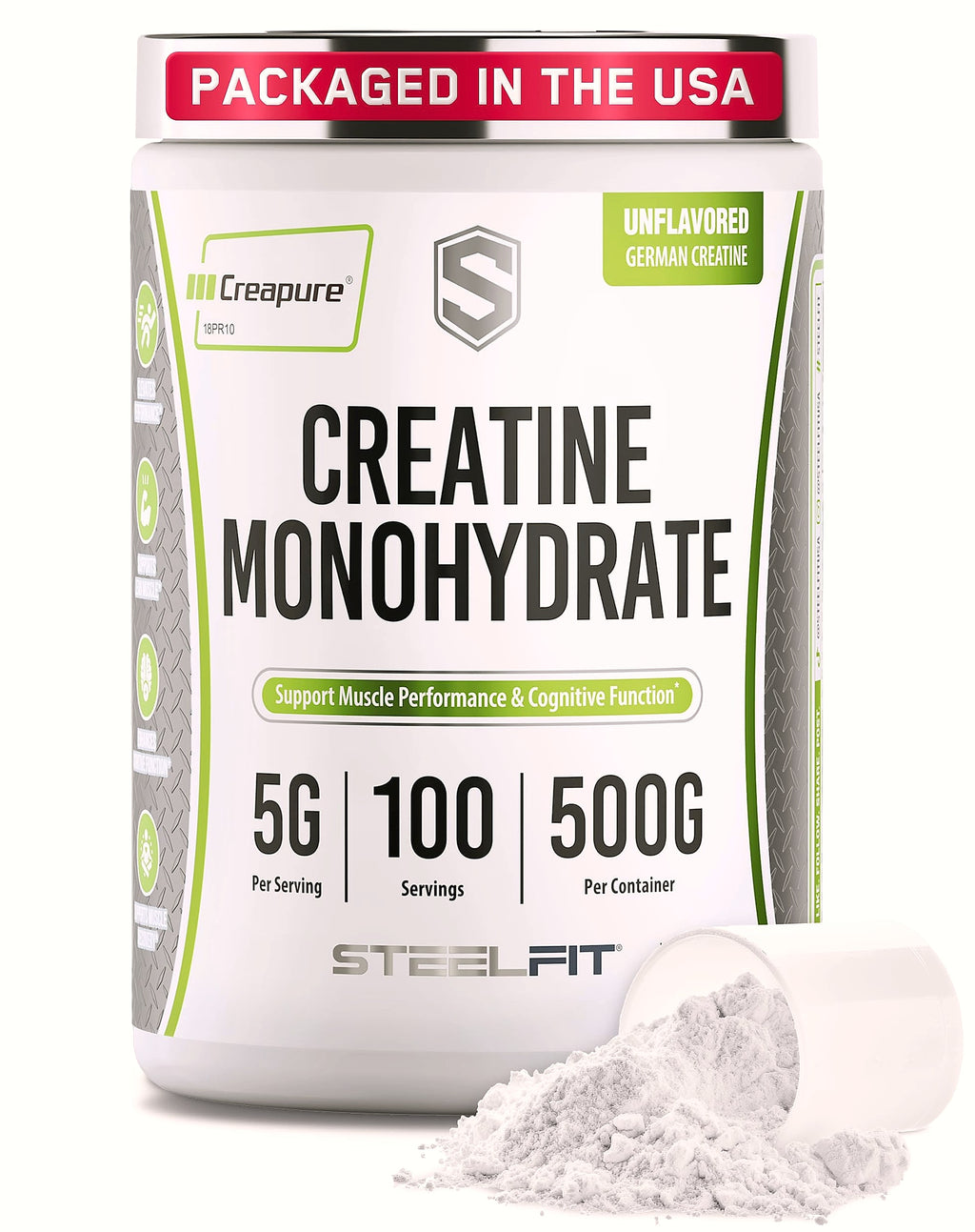 SteelFit Creapure Creatine Monohydrate Powder, Unflavored