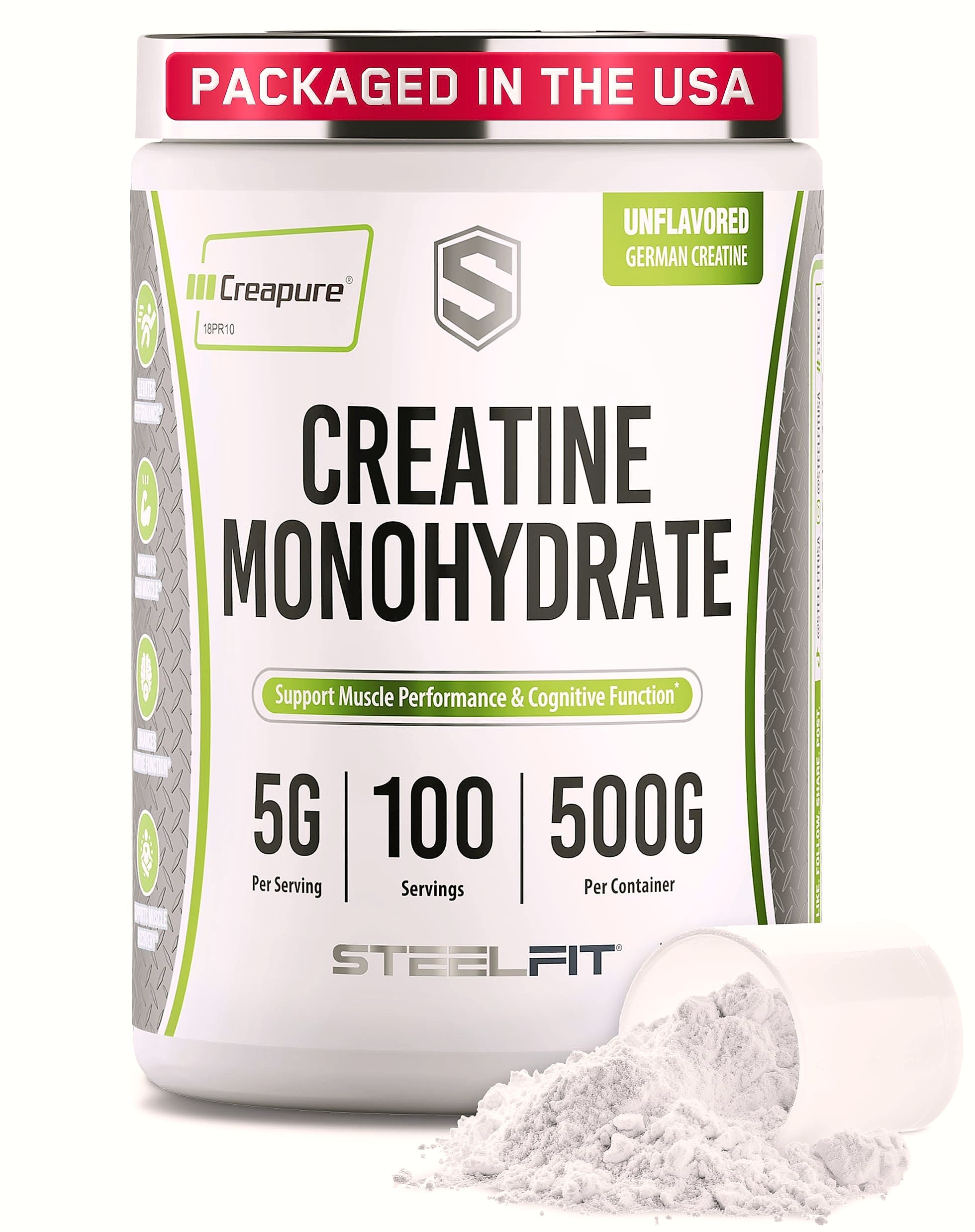 SteelFit Creapure Creatine Monohydrate Powder, Unflavored