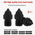 SE6 Hard Steel Nozzles for CR6 SE/CR10/Ender 3/Ender 5 3D Printer Parts 1.75MM