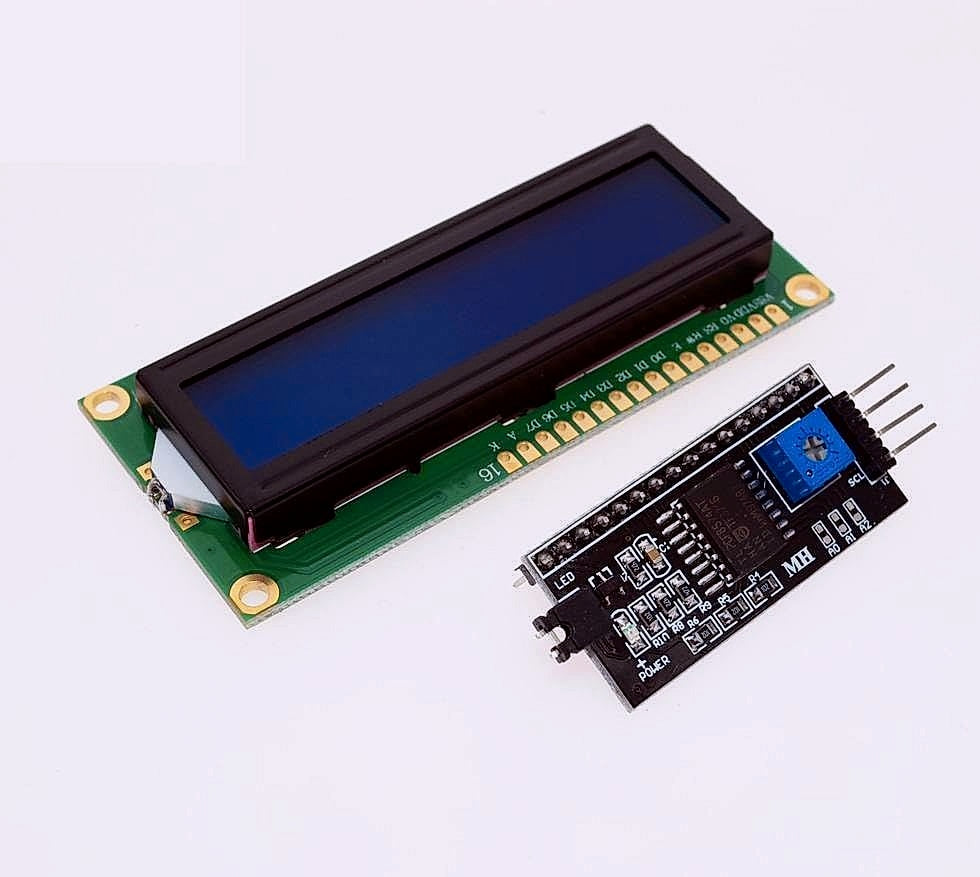 1602 16x2 HD44780 LCD Display with I2C Serial Interface Adapter
