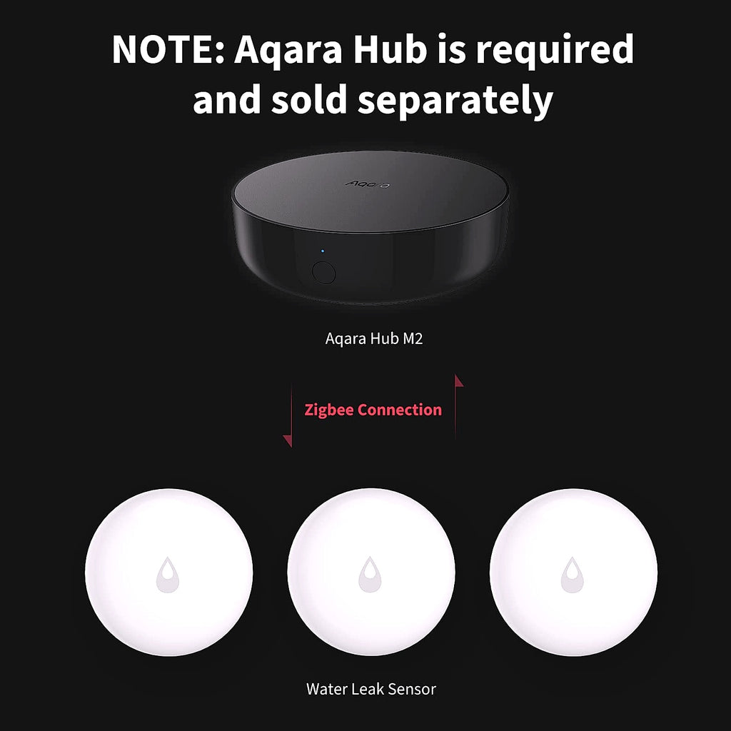 Aqara Water Leak Sensor 3 Pack with M100 Zigbee Hub
