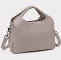 KOGTLA Medium Genuine Leather Handbag with Detachable Satchel Strap