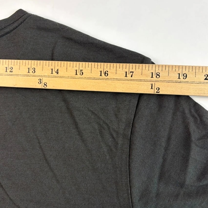Wool & Prince Mens Wool Blend Base Layer T-Shirt L Black Basic Minimalist *Hole*
