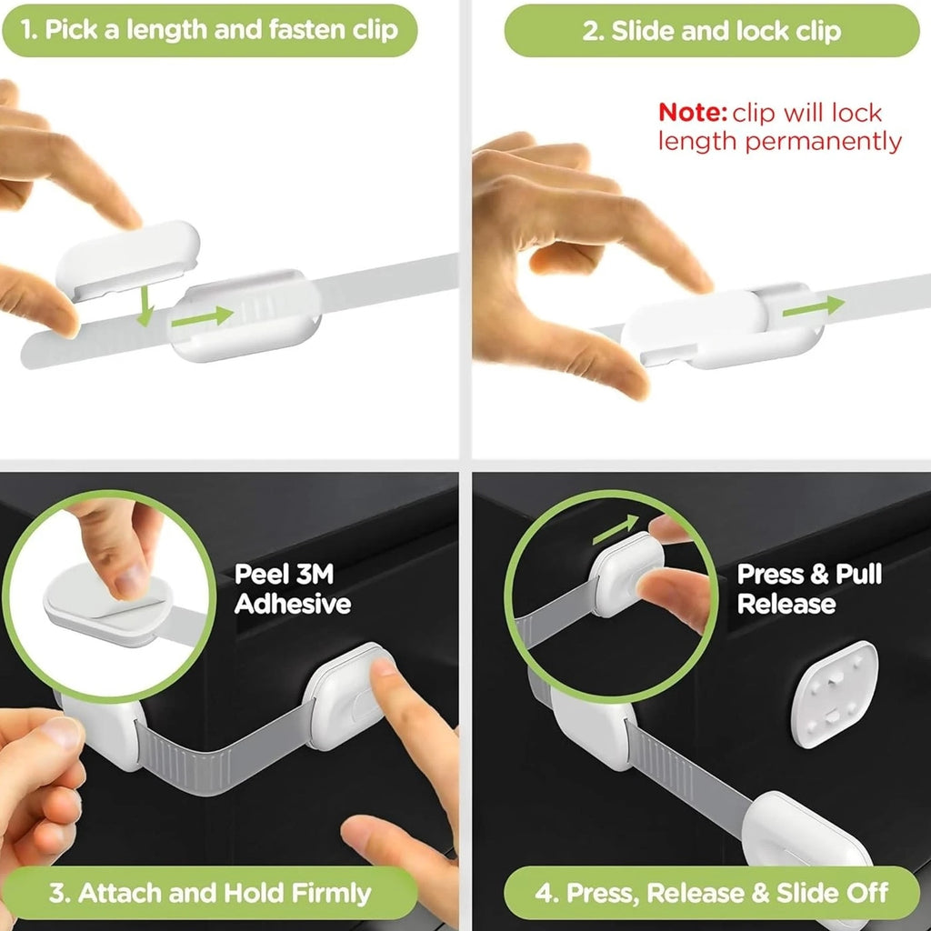 Baby Locks (8-Pack) Child Safety Cabinet Proofing - Safe Quick and EasyAdhesive