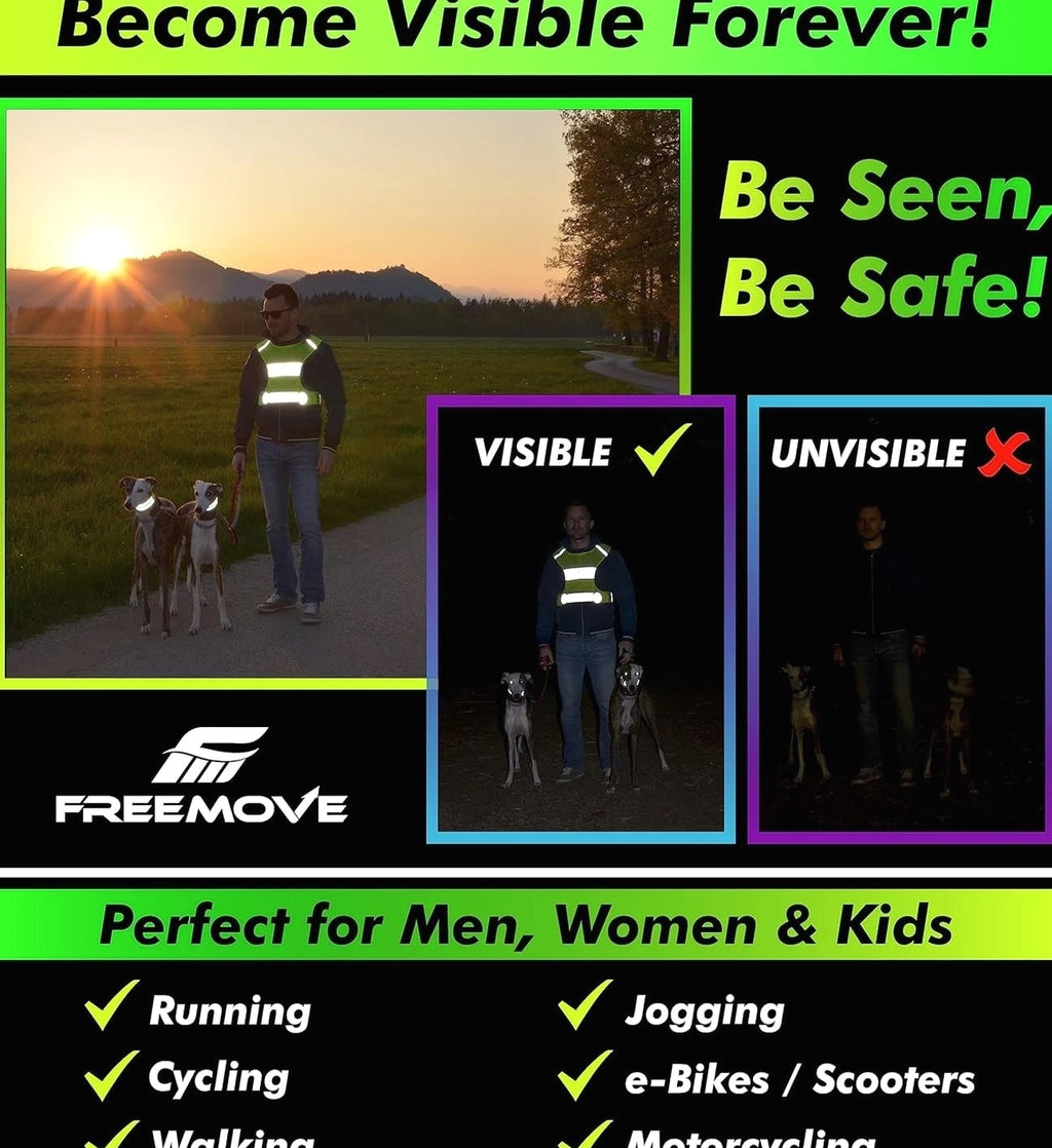 Reflective Vest - Running Gear + 2 Bands & Bag/Ultralight & Comfy Safety Vest...