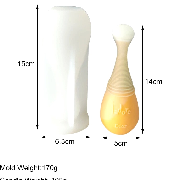 3D Candle Molds Silicone Pillar Soap Perfume Bottle DIY Wax Moulds Holiday Gift