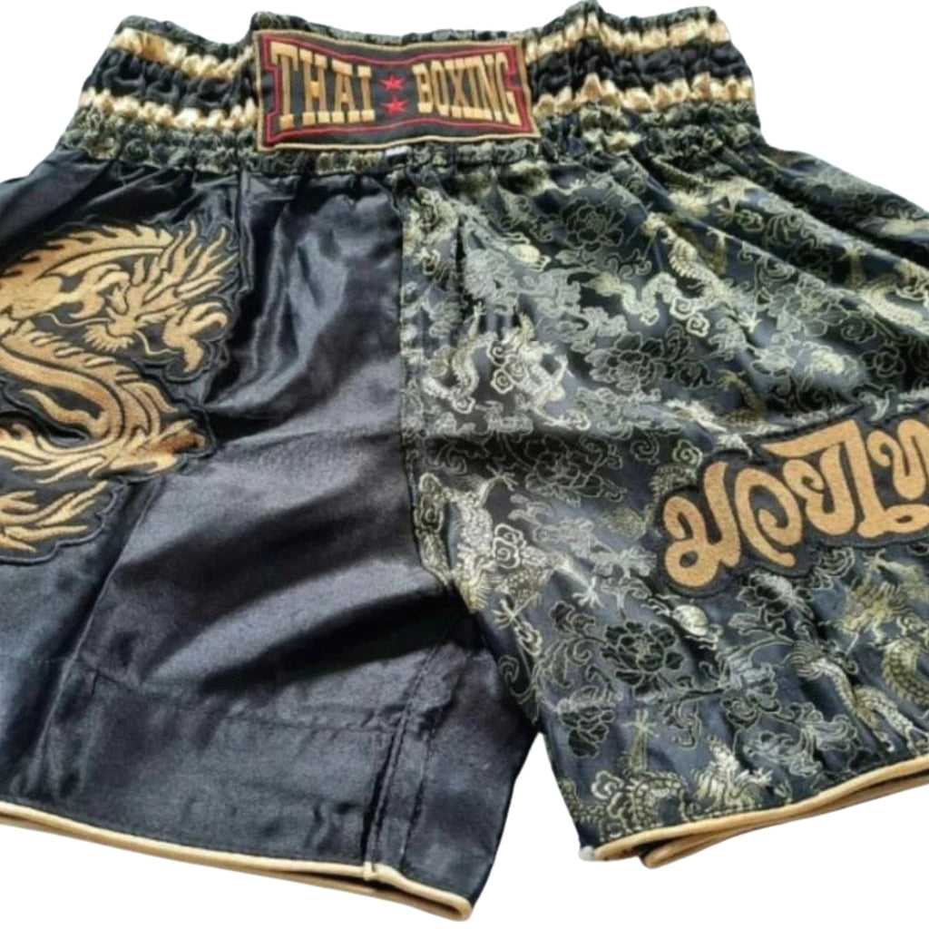 Muay Thai Fight Boxing Shorts Dragon Grappling Starter Kit Set Fitness Gym Gear