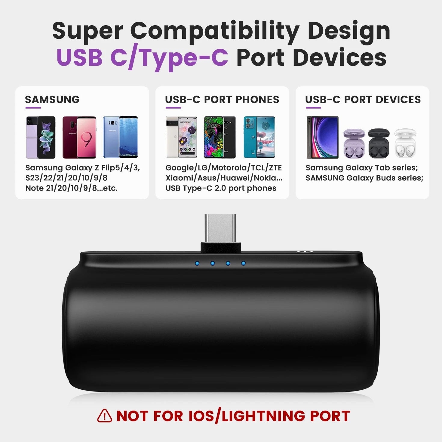 5500mAh Portable Charger External Battery Pack Power Bank For Samsung/Android US
