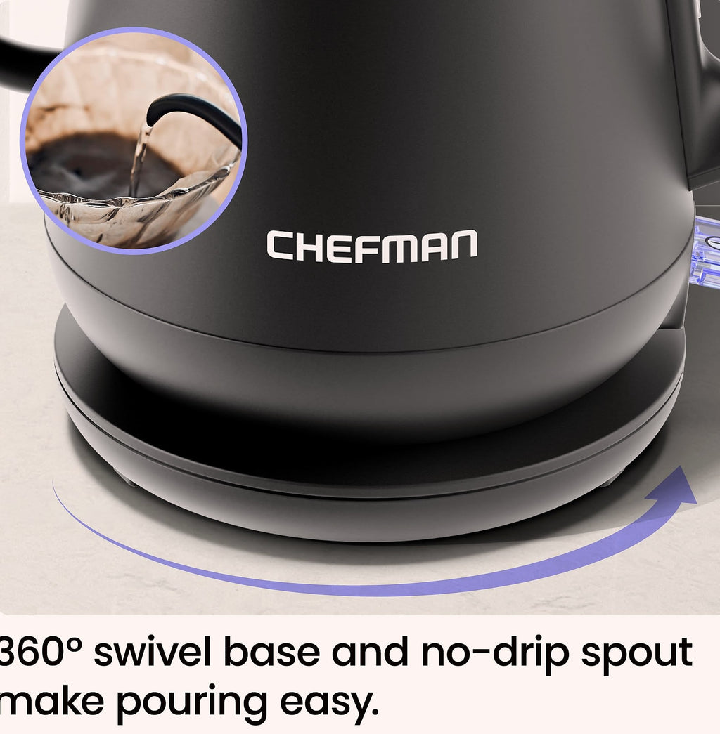 Chefman Gooseneck Electric Kettle 1000W Pour Over Coffee