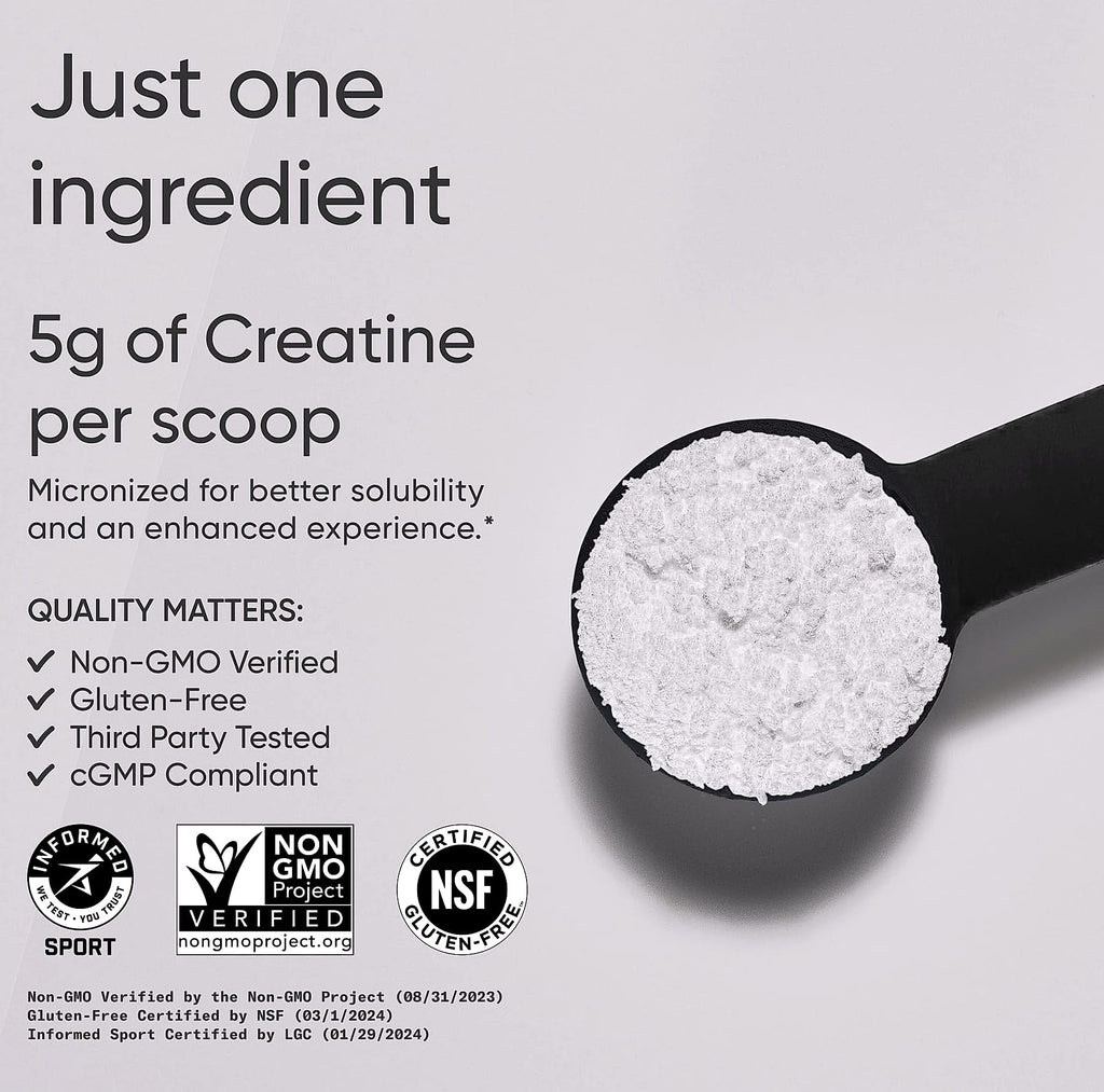Sports Research Creatine Monohydrate 5g Powder for Strength