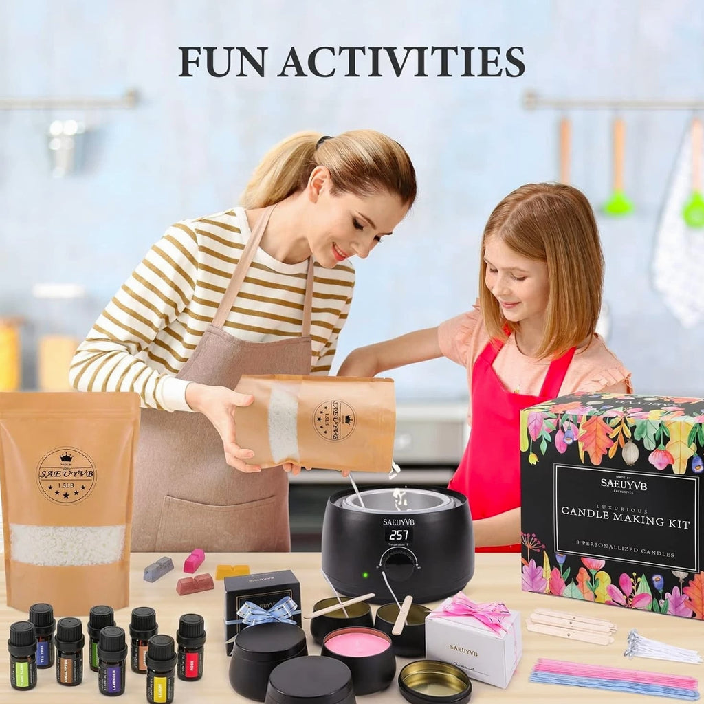 Candle Making Kit for Adults with Hot Plate, DIY Starter Soy Candle Making Su...