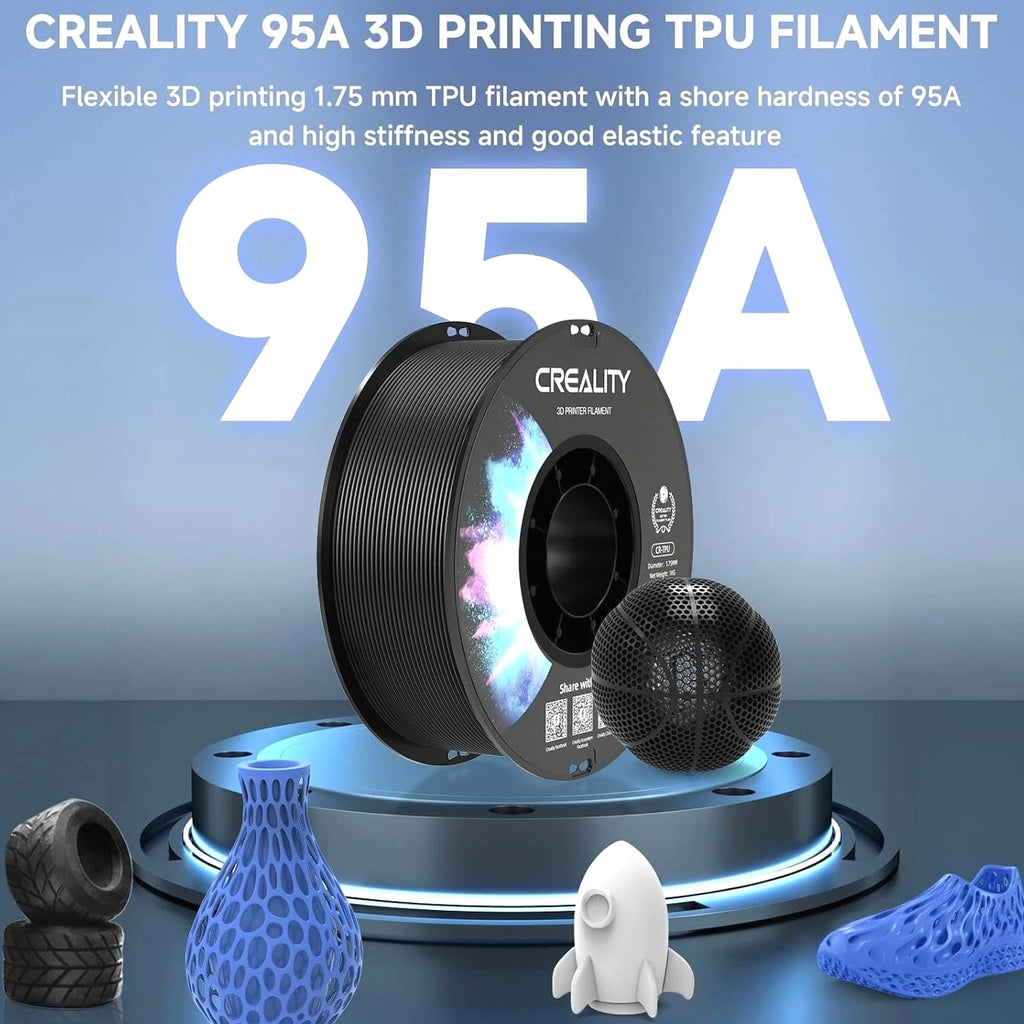 Flexible 3D Printer Filament 1.75mm, 95A Shore High Hardness & Resilience