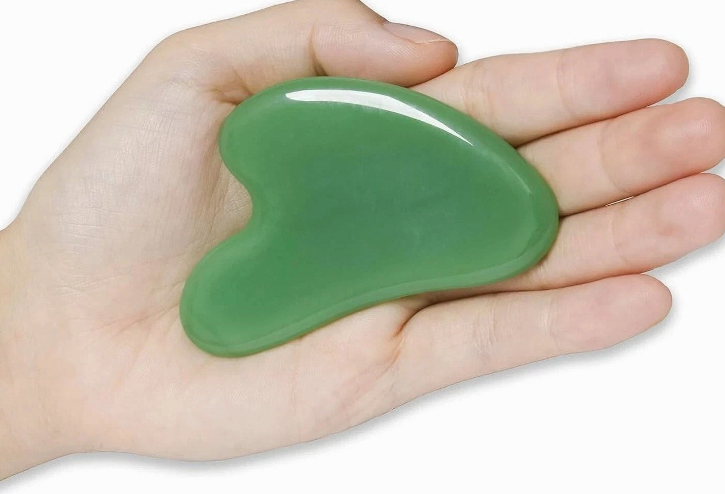 Gua Sha Jade Stone Massage Tool, Guasha Scraping Device for Face and Body Skin