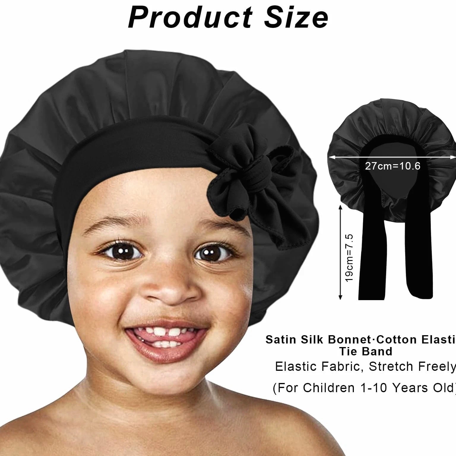 3 Pcs Kids Satin Bonnet for Sleeping - Baby Silk Bonnet for Sleep, Kids Hair B...