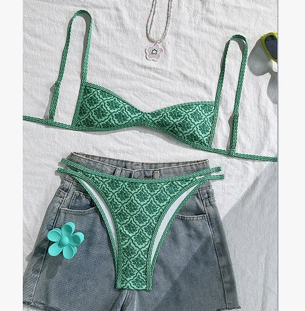Varleinsar Floral High-Leg Bikini Two-Piece Swimsuit