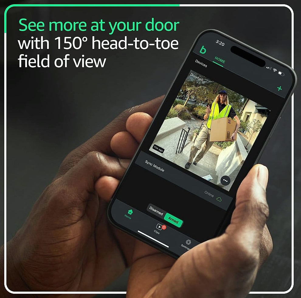 Blink Video Doorbell, 2-Year Battery, HD Night Vision