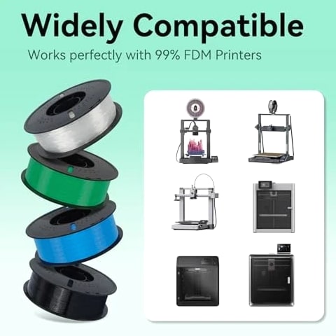TPU Filament 1.75mm, 95A Flexible TPU 3D Printer, Clog-Free Black