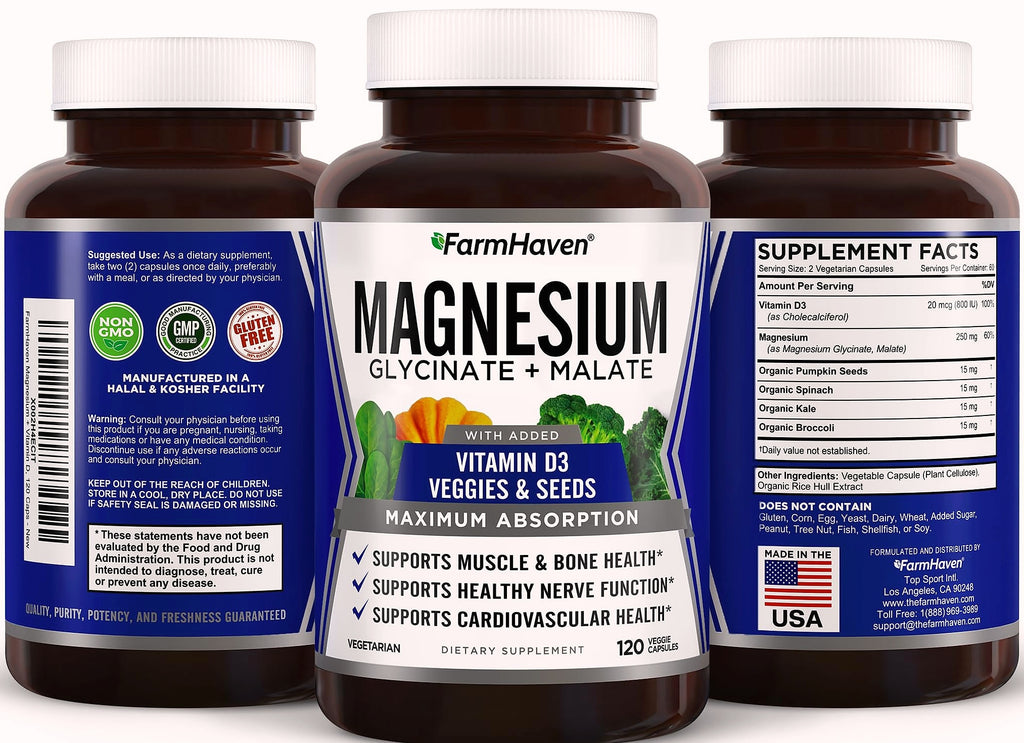 FarmHaven Magnesium Complex with Vitamin D3 Supplement