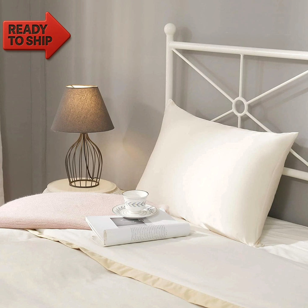 Natural Silk Pillowcase Set of 2 for Hair &Skin - Both Sides 19 Momme 600 Threa
