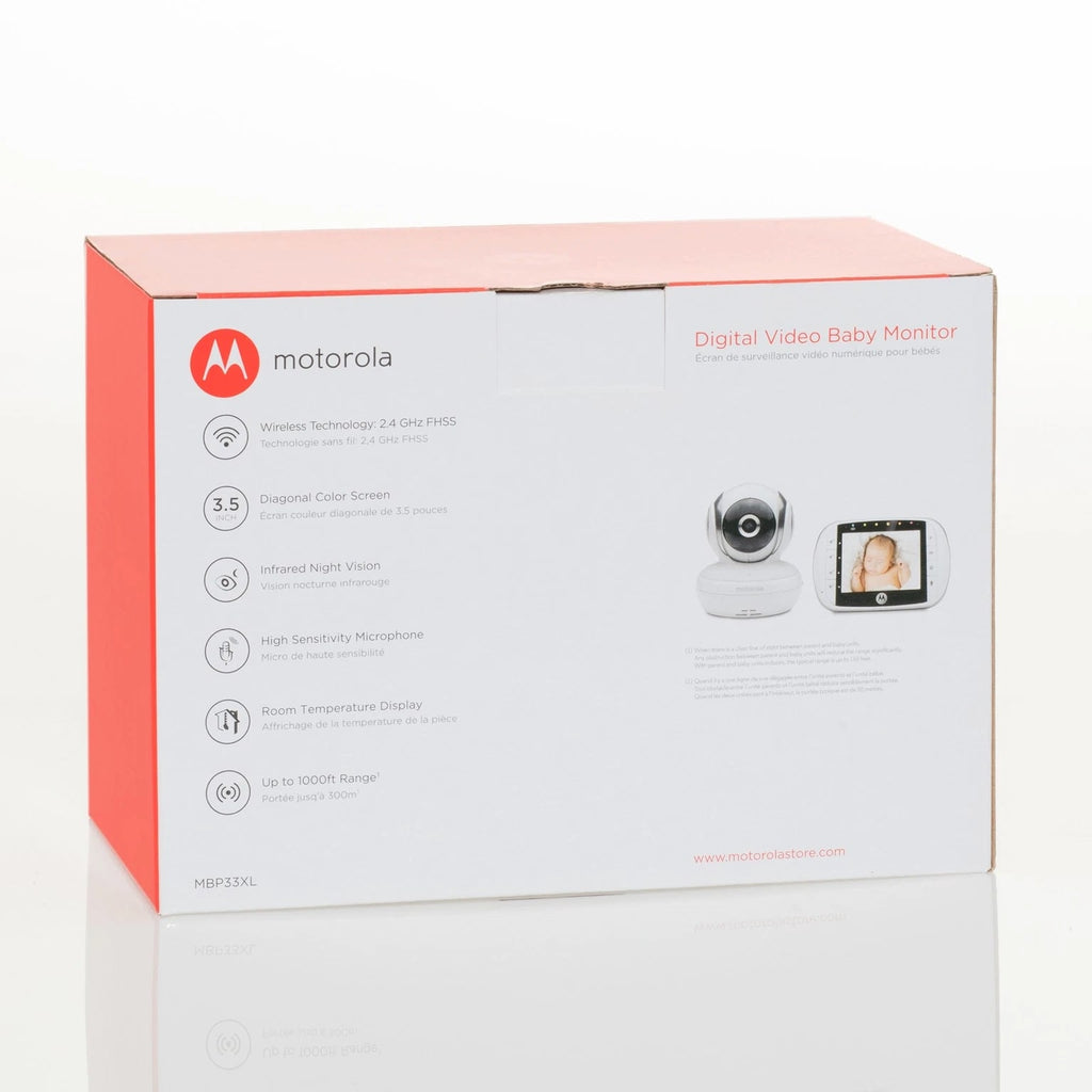 Motorola MBP-33XL Baby Monitor with Color LCD Microphone Night Vision, Room Temp