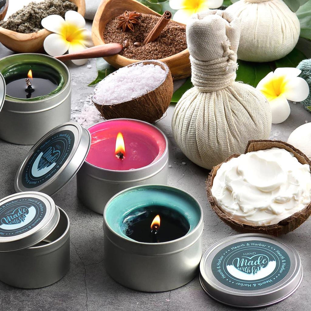 Candle Tins with Lids Metal Jars for Candles with Custom Sticker for Lids