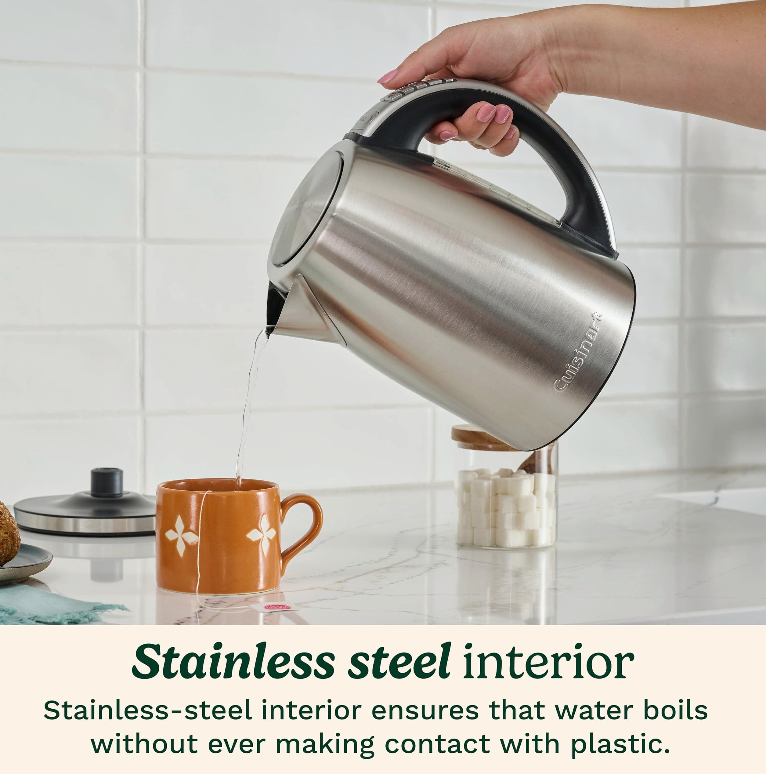 Cuisinart PerfecTemp CPK-17P1 Cordless Kettle, 1500W Electric Tea Kettle