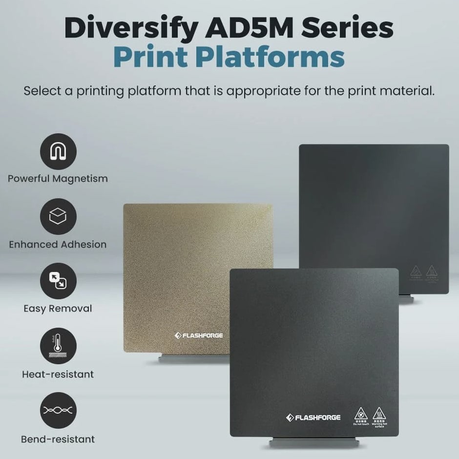 FLASHFORGE Print Build Plate Replacement Adventurer 5M/Pro/AD5X PC Sticker Plate