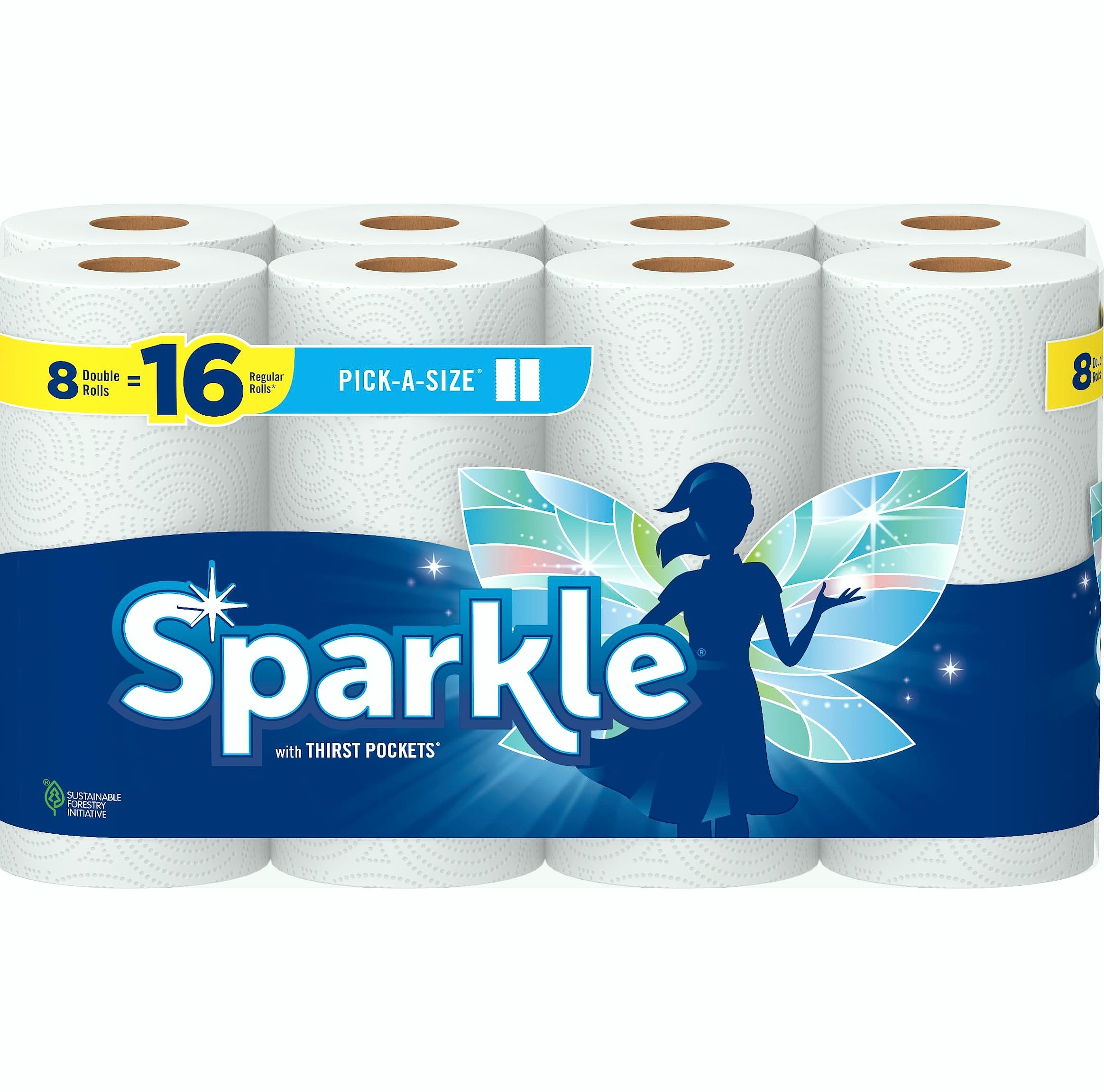 Sparkle Pick-A-Size Paper Towels, 6 Double Rolls, 2-Ply Kitchen Cleanup