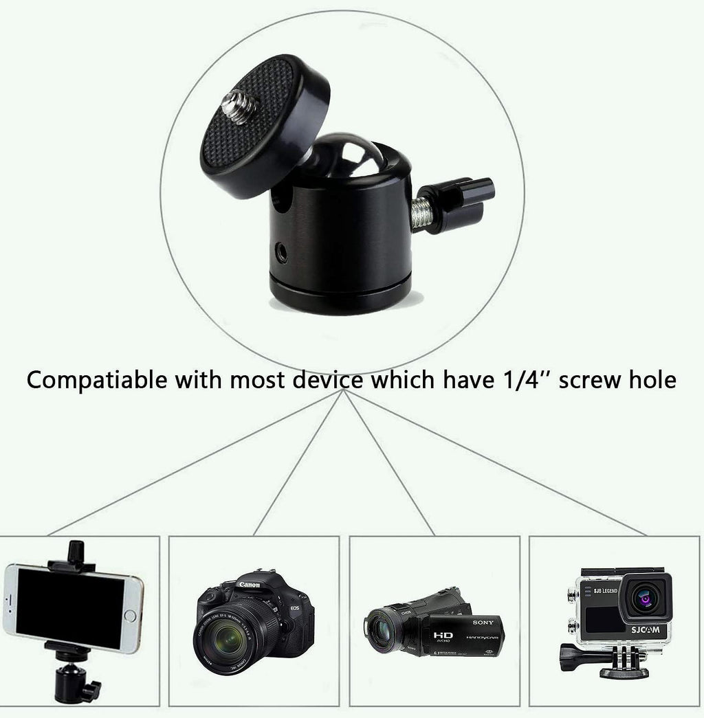Eszkozta 1/4" Swivel Ball Head Tripod Mount, 2 Pack