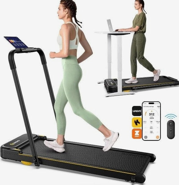 UREVO URTM030 Strol 2E Smart 2-in-1 Folding Treadmill, Compact Walking Pad