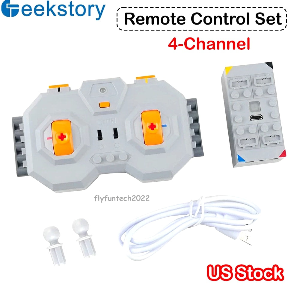 MOC Power Functions Parts 4CH Remote Control Rechargeable Lithium Battery Pack