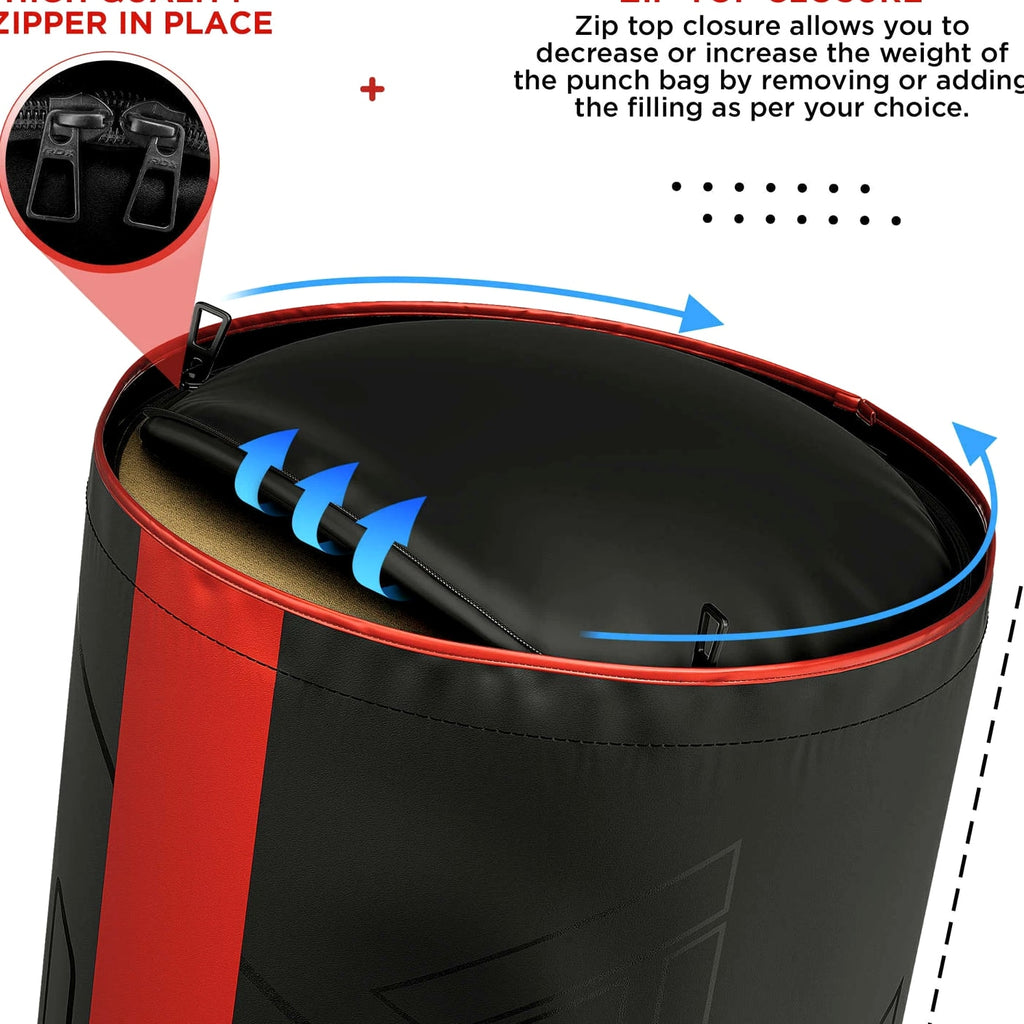 Hanging Punching Bag for Kids by RDX 2FT Leather Filled Punching Bag with Gloves