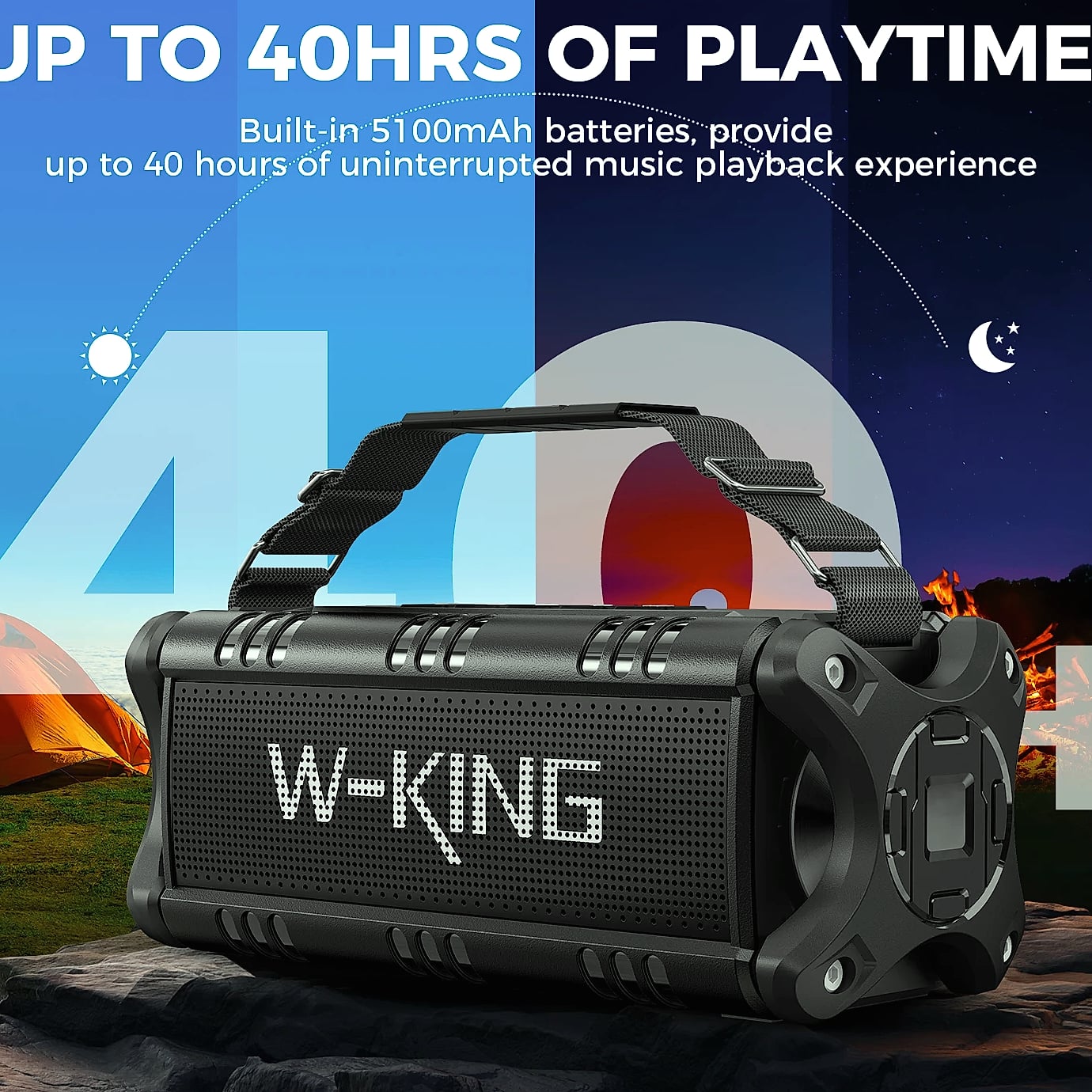 W-King D8 Bluetooth Speaker 50W IPX6 Waterproof Portable
