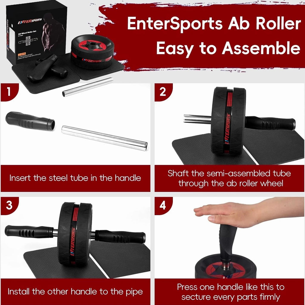 Ab Roller Wheel for Abs Workout - Abdominal Exercise Equipment with 2 Knee Pads