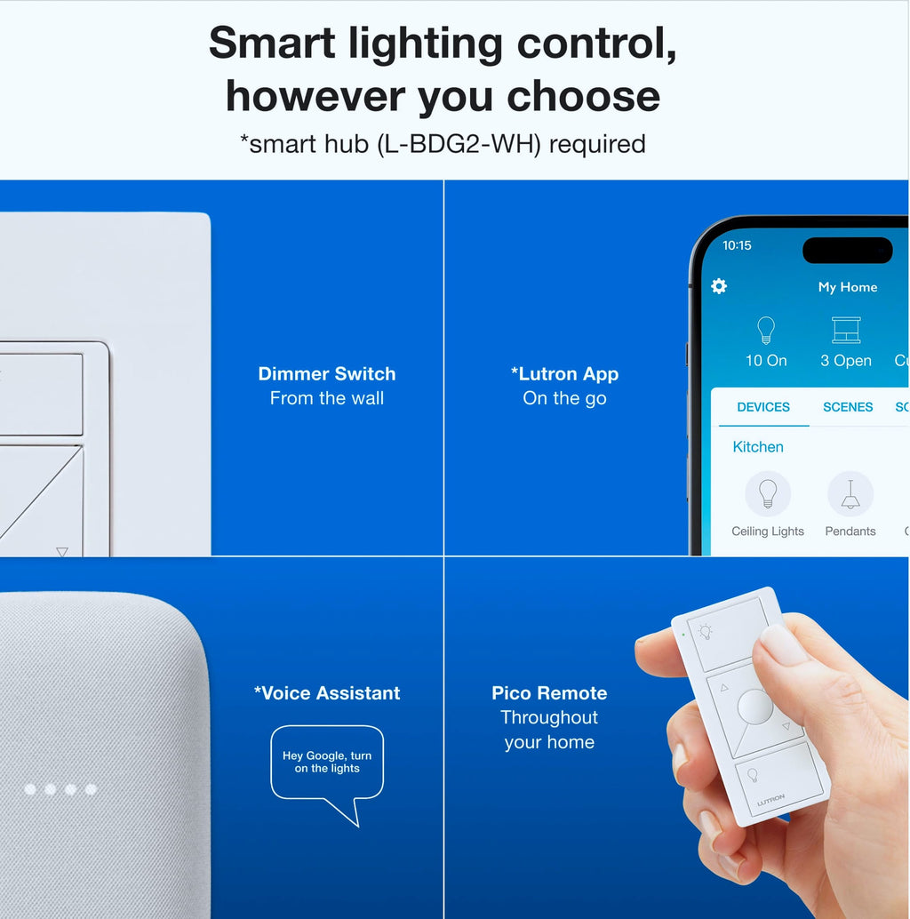 Lutron Caseta PD-6WCL-WH Smart Dimmer Switch 150W