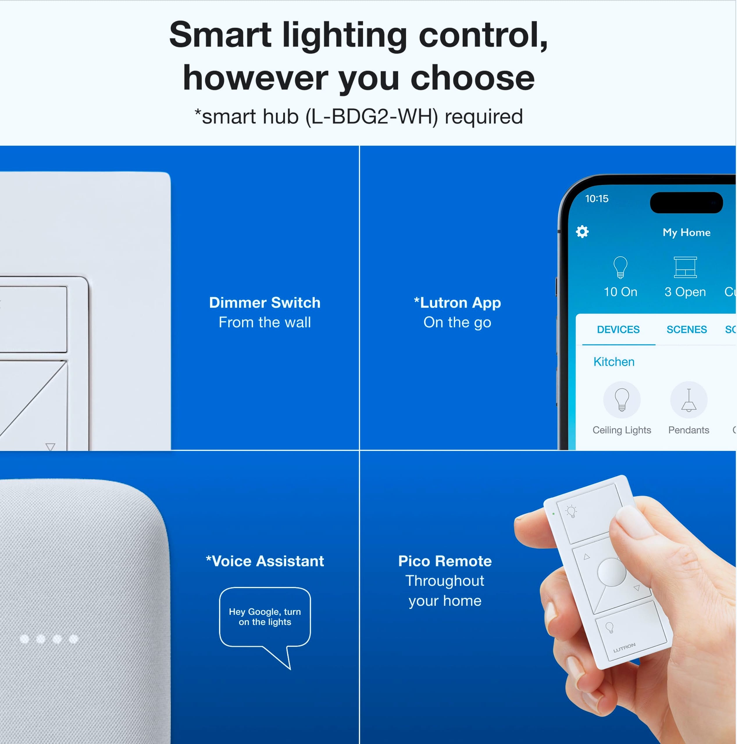 Lutron Caseta PD-6WCL-WH Smart Dimmer Switch 150W