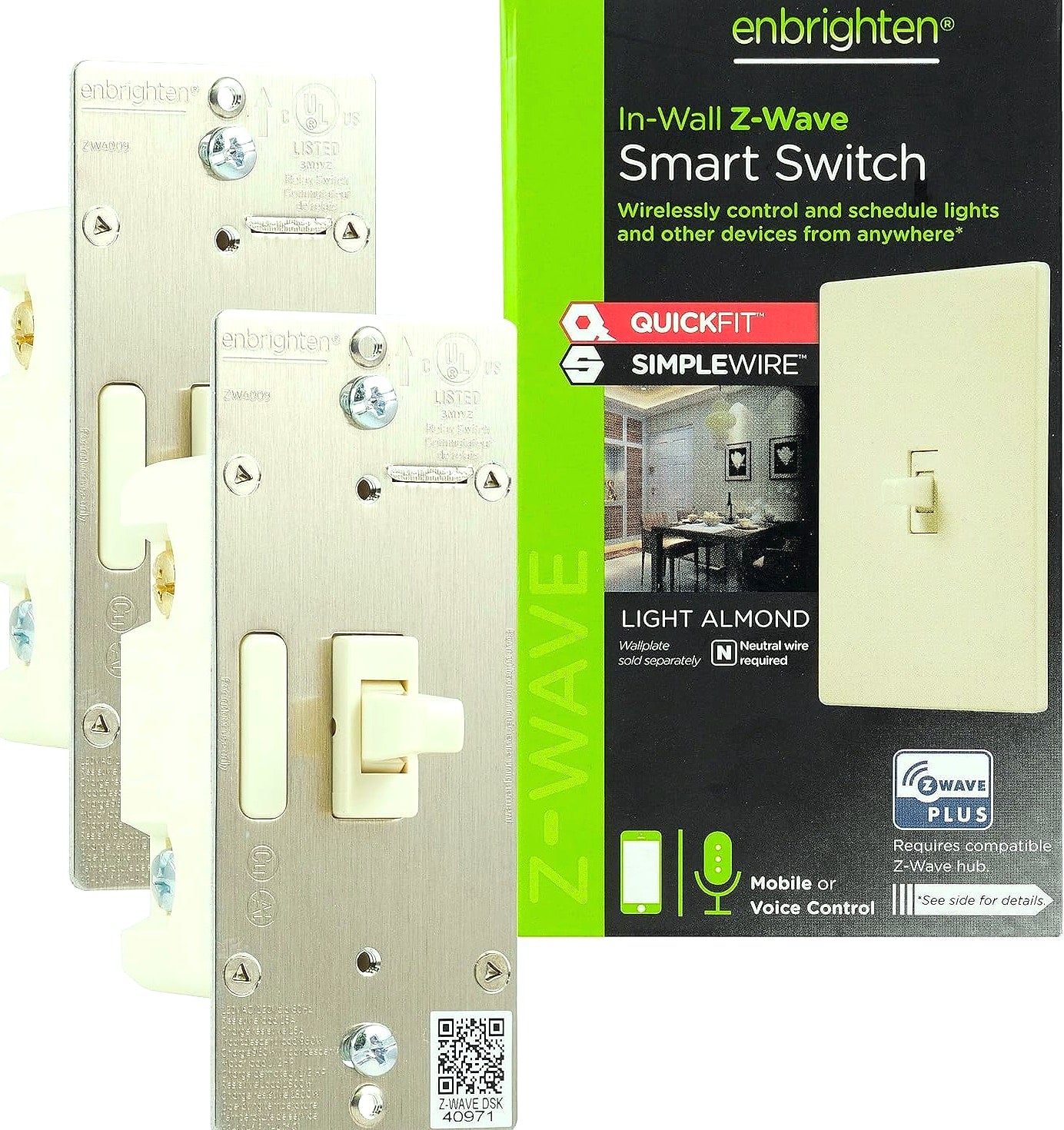 Enbrighten Z-Wave Plus Smart Light Switch 3-Way Ready 2 Pack