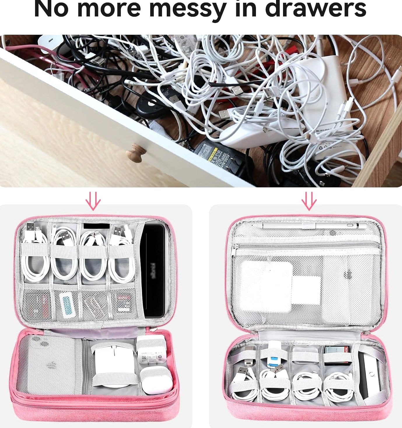 Travel Electronics Organizer Pouch Bag for Tech Gadgets & Airplane Accessories,