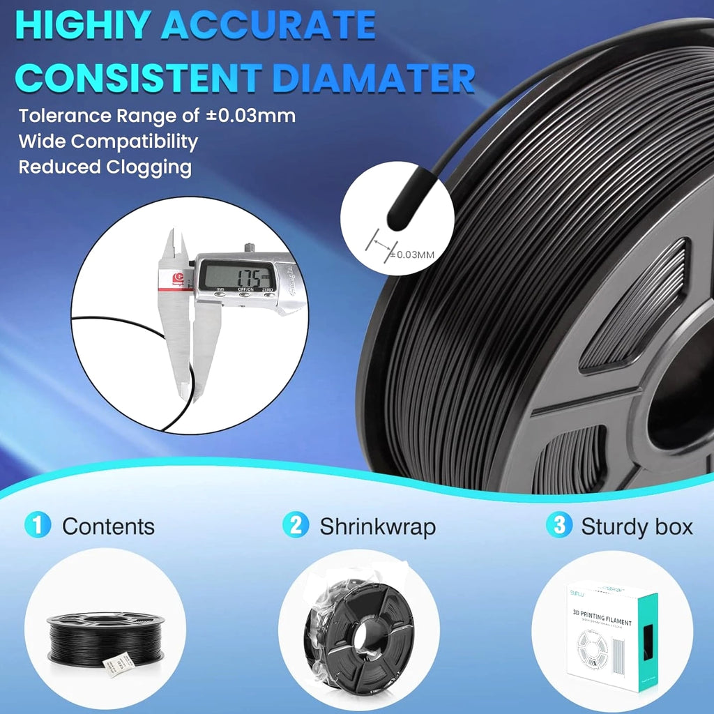 TPU 3D Printer Filament 1.75mm, High Speed 95A TPU Filament, 1KG Flexible 3D Fil